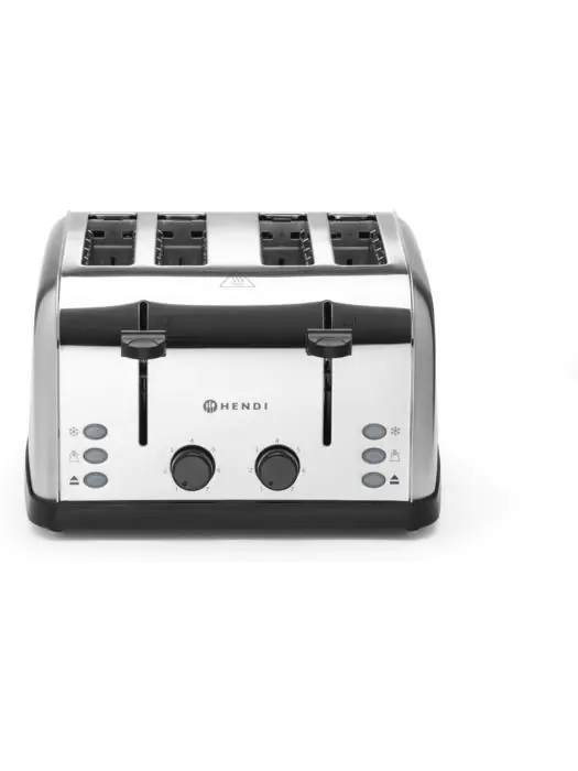 Toaster - 4 Sneetjes - H 18 x 33.5 x 29.5 CM - Hendi - 261187 H261187 €59.00 Tosti / broodrooster apparatuur