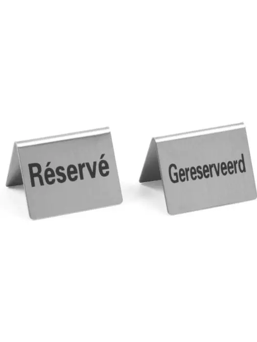 Tafelstandaard Gereserveerd - 4 Stuks - Gereserveerd - H 3.5 x 5 x 3.8 CM - Hendi - 663929 H663929 €7.25 Tekstplaatjes