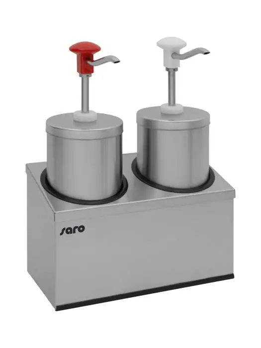 Sausdispenser - RVS - 2x2,25 Liter - H 35.5 x B 29 x D 14.5 CM - Saro - 421-1015 421-1015 €372.00 Knijpflacons