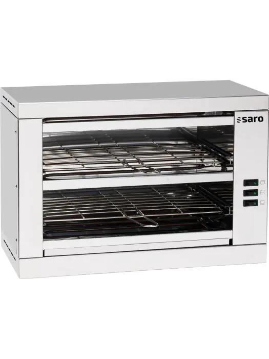 Broodrooster - RVS - 230V - H 36.5 x B 53.5 x D 27 CM - Saro - 458-1020 458-1020 €218.90 Tosti / broodrooster apparatuur