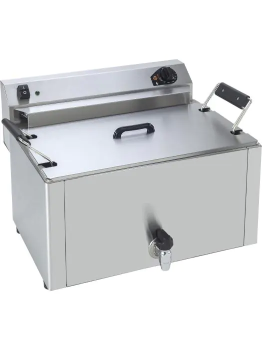 Friteuse - Variabele Temperatuurregeling - RVS - 16 Liter - 400V - H 38 x B 53.5 x D 41.5 CM - Saro - 458-1001 458-1001 €632.00 Friteuses 400 volt