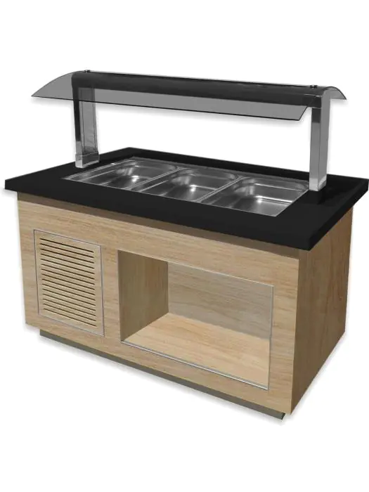 Warm buffet - 3x 1/1 GN - Bruin - RVS - 230V - H 135 x B 130 x D 88 CM - Saro - 366-2600 366-2600 €2,629.00 Warmhoudbuffetten