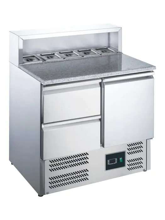 Pizza Voorbereidingstafel - Digitale Temperatuurregeling - RVS - 198 Liter - 230V - H 86.1 x B 90.3 x D 70 CM - Saro - 465-1045 465-1045 €818.00 Pizzawerkbanken