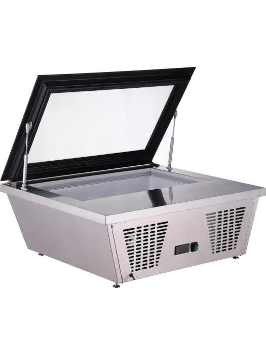 Schepijs Opzetvitrine - Digitale Temperatuurregeling - RVS - 77 Liter - 230V - H 37.3 x B 86.7 x D 73.5 CM - Saro - 330-1142 330-1142 €859.00 Horeca koelingen