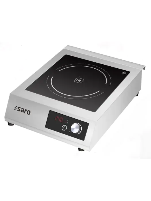 Kookplaat - Inductie - Temperatuurregeling Draaiknop - LCD-Display - RVS - 380-400V - H 14.5 x B 44 x D 54.5 CM - Saro - 360-1115 360-1115 €428.00 Inductie kookplaat