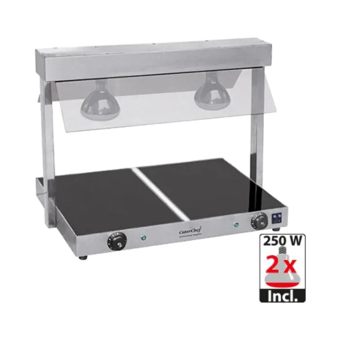 Warmhoudplaat M/Brug - H 46.9 x 73.1 x 52.6 CM - 14 KG - 220 - 240 V - 1020 W - RVS - +30°C / +85°C - Caterchef - 688620 688620 €247.80 Warmhoudlamp