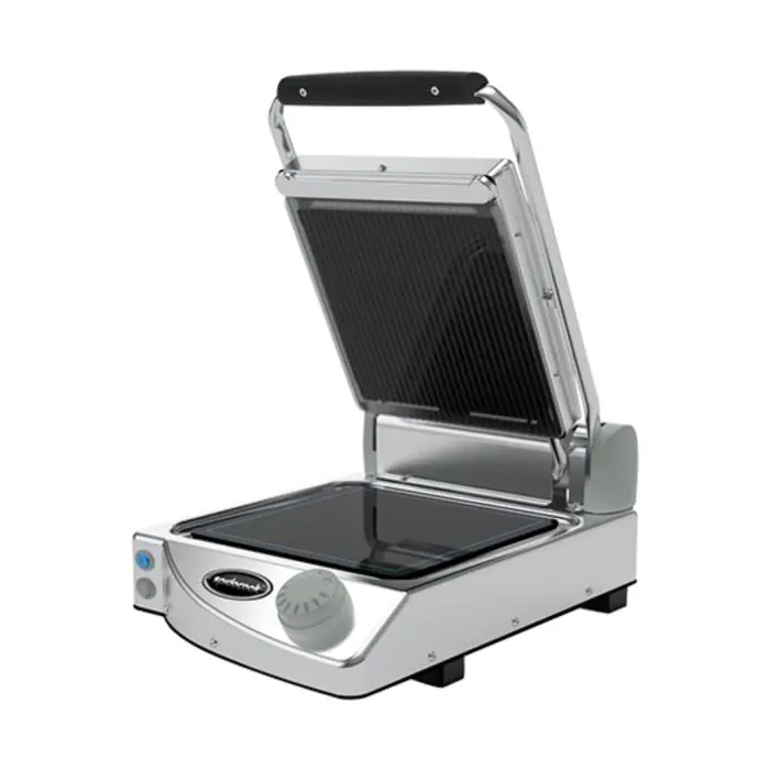 Contactgrill Solo - H 17.6 x 33.1 x 45.8 CM - 10 KG - 220-240 V - 1350 W - RVS - Geribbeld / Glad - +120°C / +400°C - Keramisch - SpidoCook - 596050 596050 €723.00 Contactgrills
