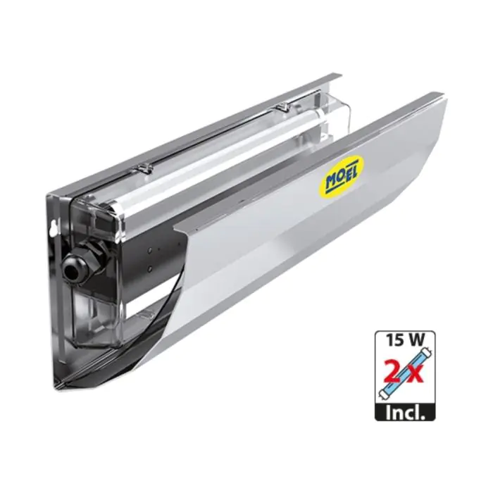 Insektenvanger - H 15.5 x 40 x 12 CM - 1.65 KG - 220 - 240 V - 40 W - Aluminium - Mo-el - 505701 505701 €130.20 Insectenverdelgers