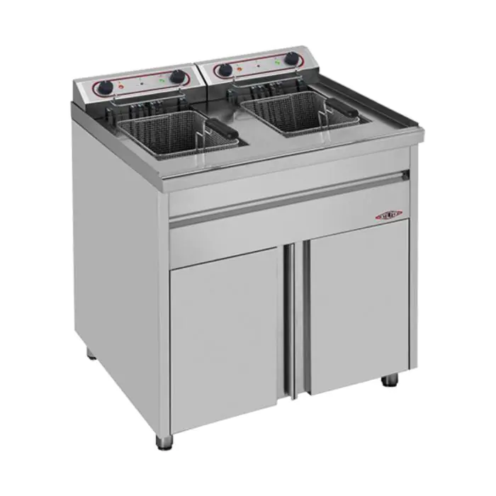 Friteuse - H 90 x 80 x 70 CM - 50 KG - 380 - 415 - Zonder - Stekker V - 11000 W - RVS - 20 Liter - Elektrisch - Stilfer - 527022 E527022 €1,775.00 Friteuses 400 volt