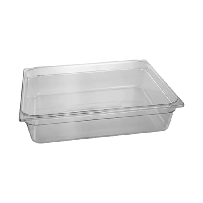 Gastronormbak - 2/1 GN - 43 Liter - H 15 x 65 x 53 CM - Polycarbonaat - Transparant - -40°C / +100°C - Caterchef - 953001 E953001 €55.20 GN bakken plastic