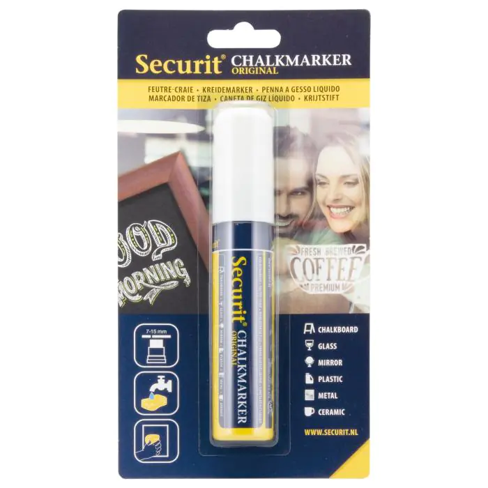 Krijtstift - Blokpunt - Wit - 7-15 MM - Securit BL-SMA720-WT €6.99 Krijtborden