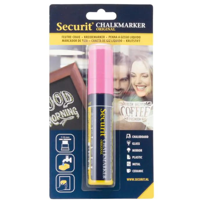 Krijtstift - Blokpunt - Roze - 7-15 MM - Securit BL-SMA720-PI €6.99 Krijtborden