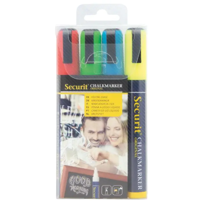 Krijtstift - 4 Kleuren - 2-6 MM - Securit SMA510-V4 €13.95 Krijtborden