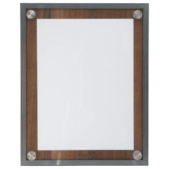 Menukaart Display - Veiligheidsglas - Walnoot - RVS - H 37 x B 28 CM - Securit MCS-A4-WAL €59.95 Menukaarten