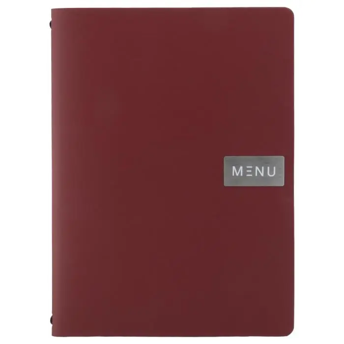 Menukaart Royal - A4 - Rood - Leer - Securit MC-LRA4-RORD €28.95 Menukaarten