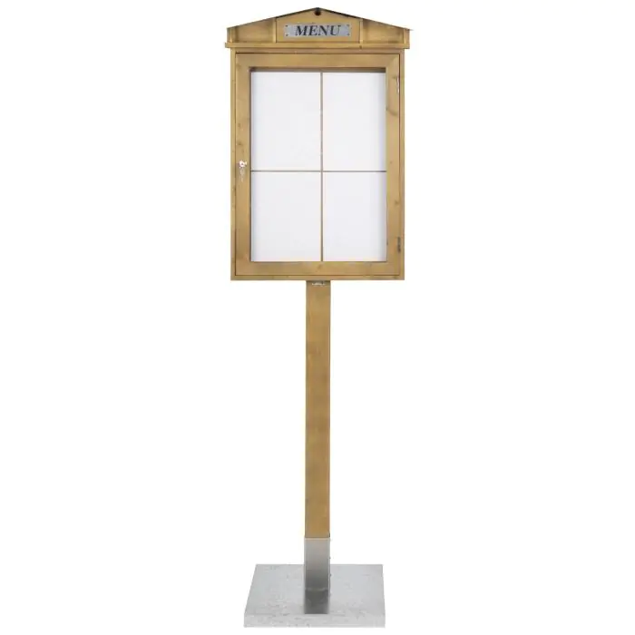 Menukaart Display - Led Verlichting - Bruin - Hout - H 82 x B 53 CM - Securit MCS-4A4-WLR-SET €249.00 Menukaarten