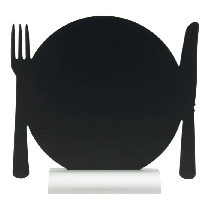 Tafelkrijtbord Silhouette - Bord/Bestek - Aluminium Voet - Zwart - Securit FBTA-PLATE €16.95 Krijtborden
