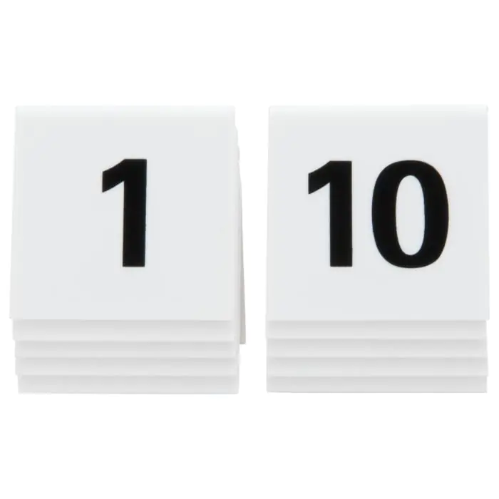Tafelnummer - 1-10 - Wit - Securit TN-1-10-WT €13.95 Tafelbordjes