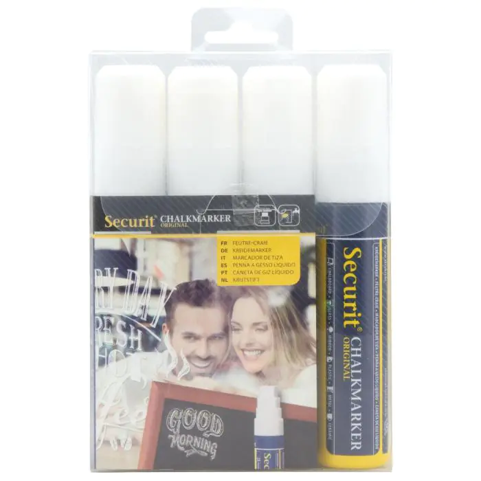 Krijtstift - 4 Stuks - Wit - 7-15 MM - Securit SMA720-V4-WT €26.95 Krijtborden