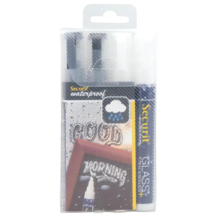 Krijtstift - 4 Stuks - Watervast - Zwart/Wit - 2-6 MM - Securit SMA610-V4-BW €13.95 Krijtborden