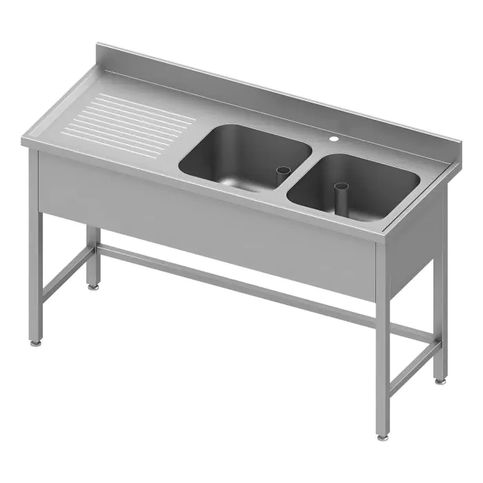 RVS Horeca Spoeltafel - 2 Bakken Rechts - Zonder Onderschap - G-Line RVS-M-00277 €918.00 RVS spoeltafels