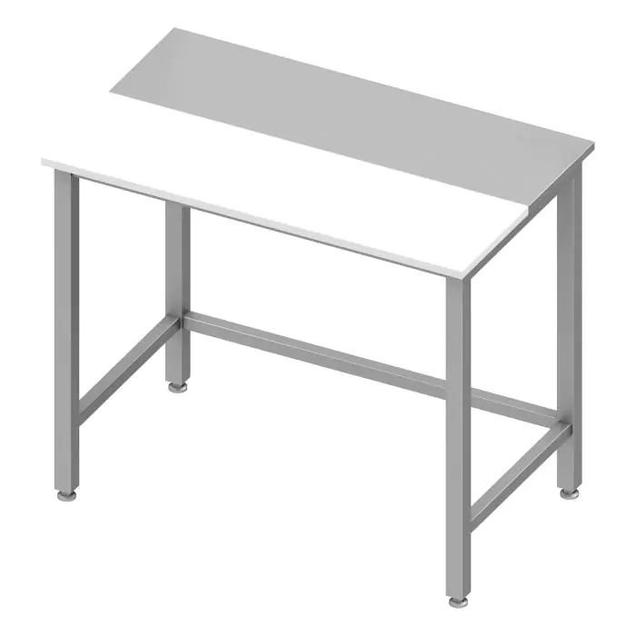 RVS Werktafel - Half Polyethyleen Blad - Wit - Zonder Onderschap - G-Line RVS-M-00347 €570.00 RVS werktafel