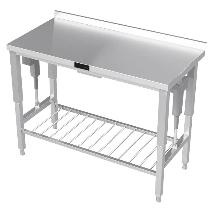 Verstelbare RVS Werktafel - Elektrisch - Met Rooster - G-Line RVS-M-00366 €3,242.99 RVS werktafel
