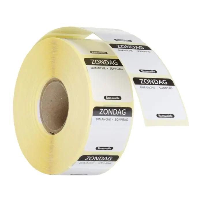 Daglabel - 1000 Stuks - Zondag - Hendi H850534 €3.15 Dagstickers