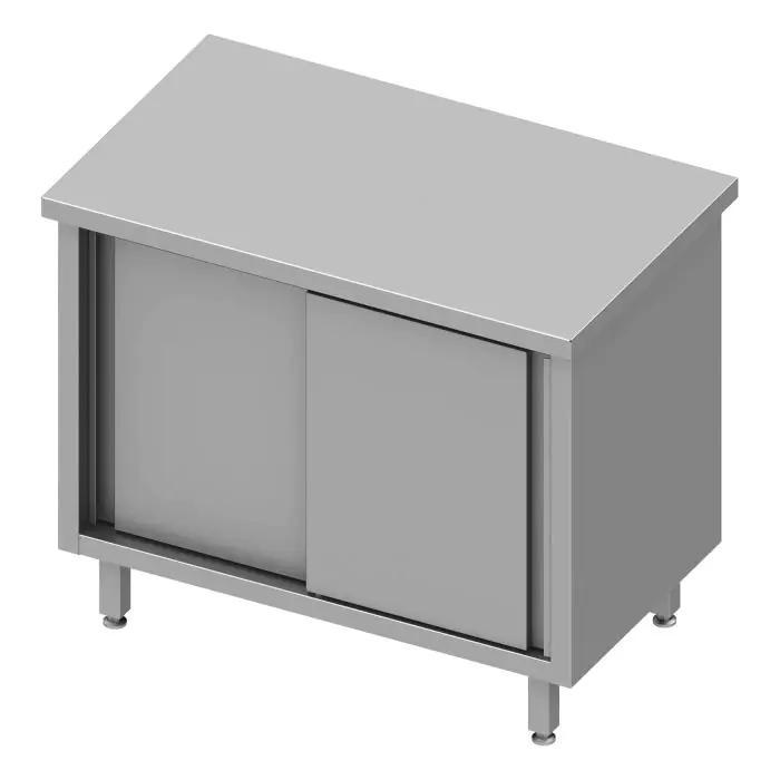 Gesloten RVS Werktafel - Schuifdeuren - G-Line RVS-M-00373 €849.00 RVS gesloten werkbank