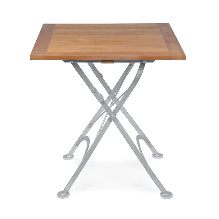 Terrastafel - Hout - Gietijzer - H 76.5 x B 80 x D 80 CM - G-Line 39821 €189.95 Terrastafel