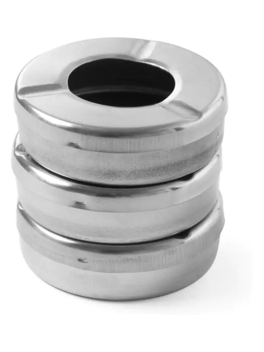 Asbak met deksel - 3 stuks - Ø 9 cm - Set van 3 - RVS - Hendi - 440490 440490 €8.95 Asbakken