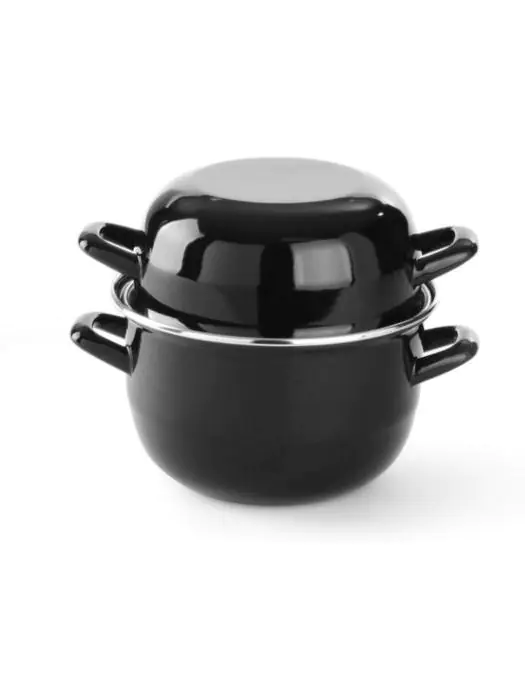 Mosselpan geëmailleerd - met deksel - H 19 X 20 X 25 CM - Hendi - 625002 625002 €12.75 Mosselpannen