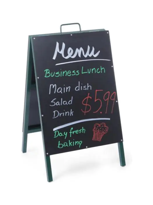 Krijtstoepbord - 50 X 85 cm - Zwart - Hendi - 664117 664117 €69.15 Krijtborden