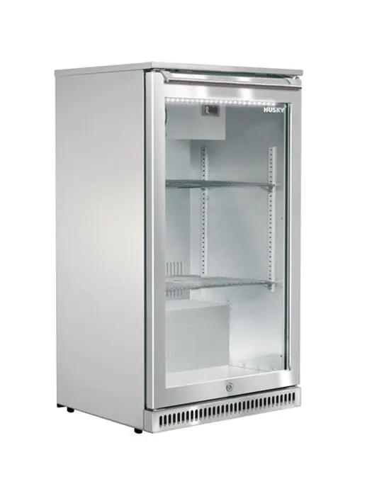 Koelkast - 102 Liter - 1-Deurs - Glazen Deur - Geforceerd - RVS - Husky C1AF-HS-STEEL €958.80 Koelkasten met glazen deur