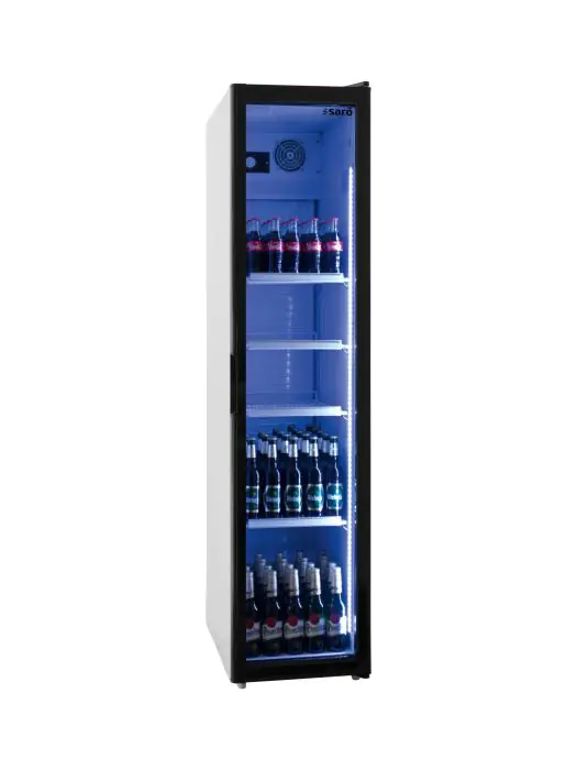 Koelkast - 301 Liter - 1-Deurs - Glazen Deur - Geventileerd - Zilver - Saro 323-3150 €859.00 Koelkasten met glazen deur