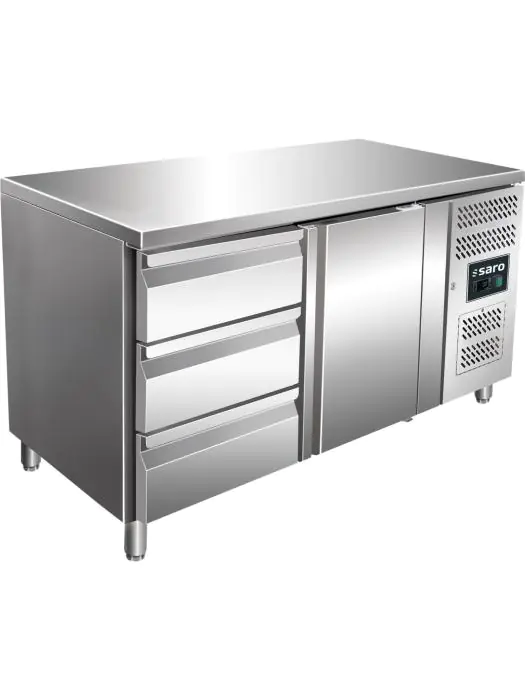 Koelwerkbank - 1-Deurs - Digitale Temperatuurregeling - RVS - 314 Liter - 230V - H 89 x B 136 x D 70 CM - Saro - 323-10702 323-10702 €1,289.00 Koelwerkbanken