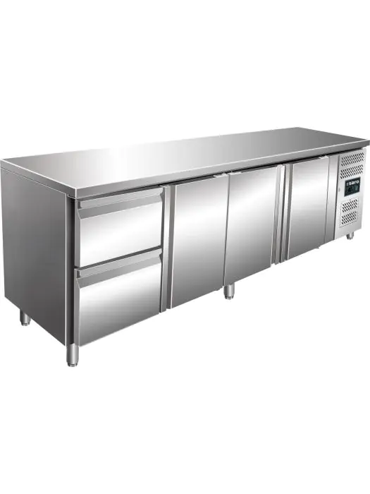 Koelwerkbank - 3-Deurs - Digitale Temperatuurregeling - RVS - 616 Liter - 230V - H 89 x B 223 x D 70 CM - Saro - 323-10721 323-10721 €1,579.00 Koelwerkbanken