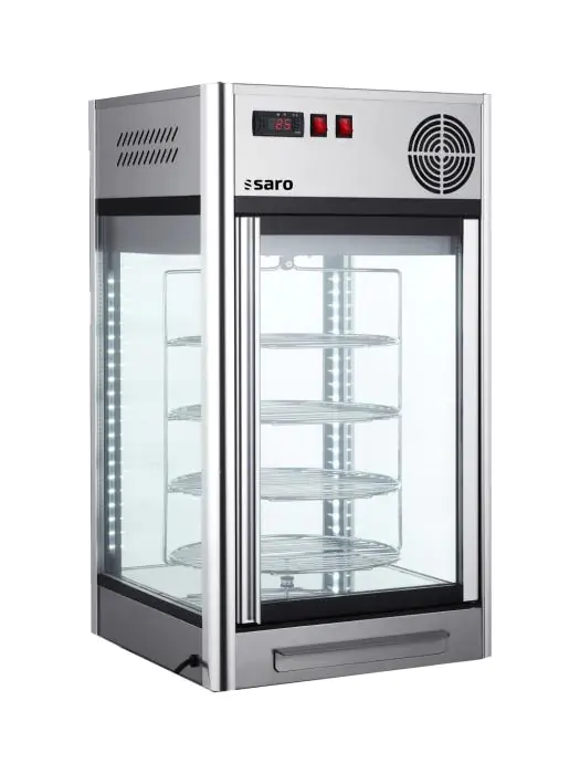 Cake- En Taartvitrine - Digitale Temperatuurregeling - RVS - 108 Liter - 230V - H 87 x B 47 x D 47 CM - Saro - 330-1034 330-1034 €919.00 Gebaksvitrine