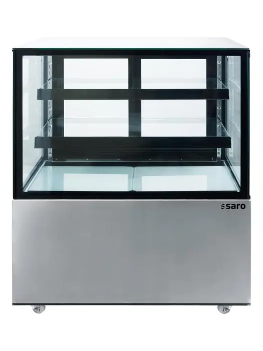 Gebaksvitrine - Digitale Temperatuurregeling - RVS - 300 Liter - 230V - H 121 x B 91.5 x D 69.3 CM - Saro - 330-1105 330-1105 €1,736.00 Gebaksvitrine