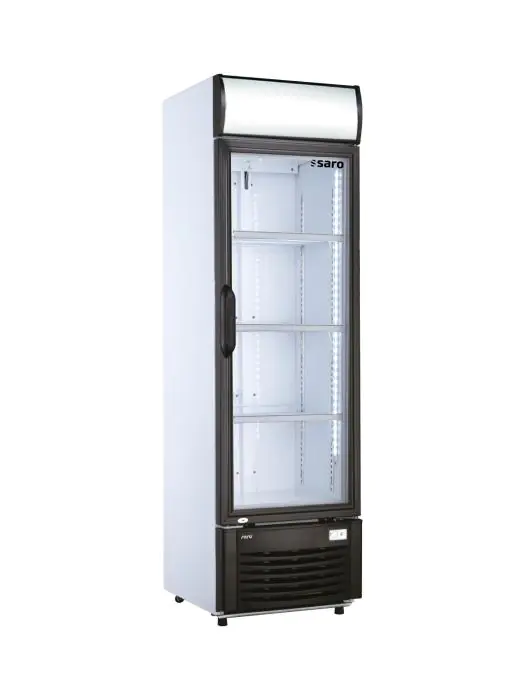 Flessenkoeler - 260 Liter - 1-Deurs - Glazen Deur - Statisch - Wit - Saro 437-1006 €516.00 Koelkasten met glazen deur