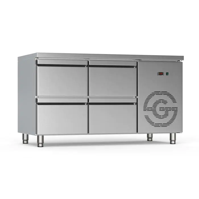 Koelwerkbank - 4 Lades - RVS - 230V - H 85 x B 134.2 x D 70 CM - G-Line GL-167736 €1,999.00 Koelwerkbanken