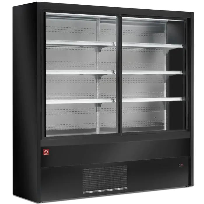 Gekoeld Wandmeubel - Geventileerd - Glazen Schuifdeuren - Zwart - Diamond PD15/B5-R2C €3,890.70 Koelkasten met glazen deur