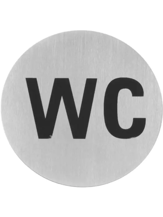 Deurschild - Toilet - Ø 7.5 CM - RVS - Hendi - 663622 663622 €1.95 Tekstplaatjes
