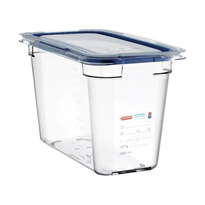 Voedseldoos - 1/3 GN - 6 Liter - H 20 x 32.5 x 17.6 CM - Polycarbonaat - Transparant - -40°C / +99°C - Met Siliconen Afdichtrand - Araven - 962431 E962431 €23.75 Voedselbakken