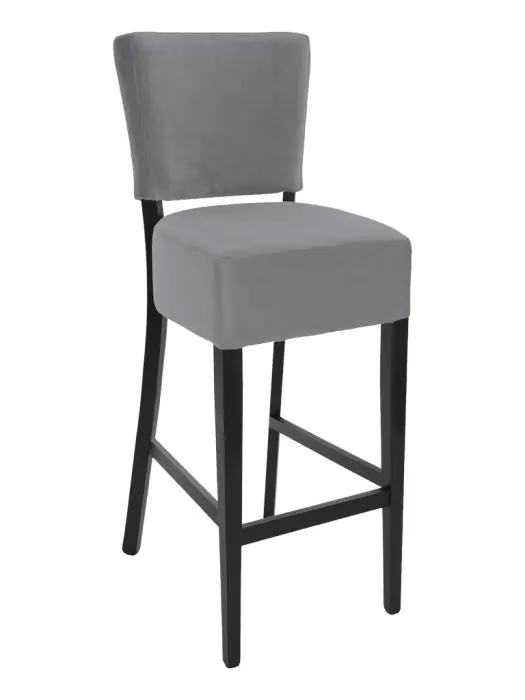 Barkruk Napels - Met Rugleuning - Grijs - Velvet - G-Line HW-58226 €79.95 Horeca barkrukken