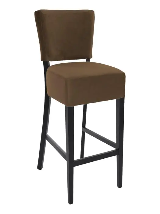 Barkruk Napels - Met Rugleuning - Bruin - Velvet - G-Line HW-58229 €79.95 Horeca barkrukken