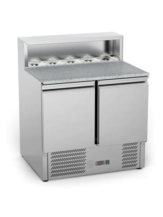 Pizzawerkbank - 2-Deurs - 240 Liter - RVS - 230V - H 107.5 x B 90 x D 70 CM - G-Line 26283 €549.00 Pizzawerkbanken
