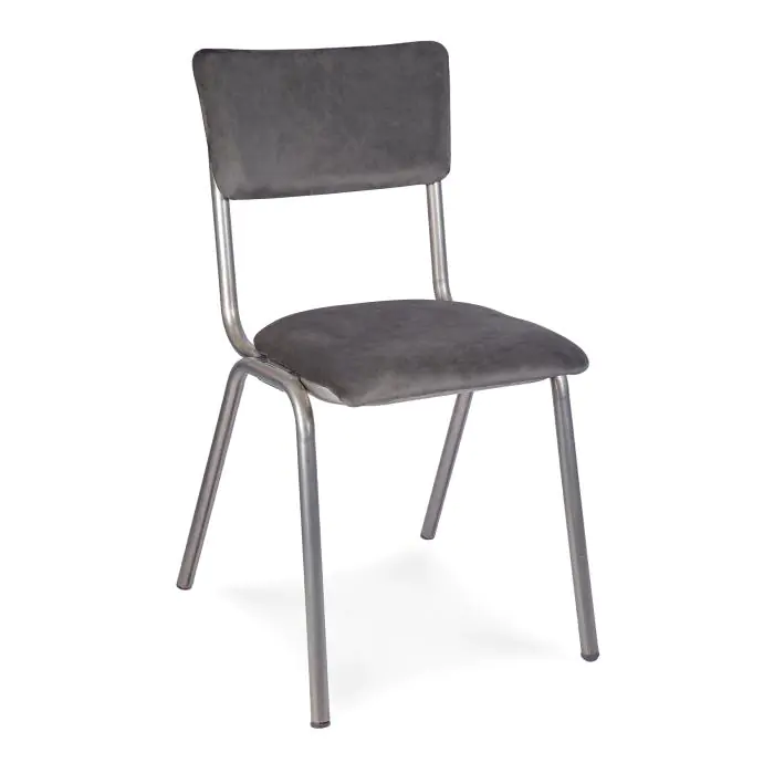 Stoel Old School - Stapelbaar - Vintage Metal - Antraciet - Velvet - G-Line 76561 €59.95 Metaal stoelen