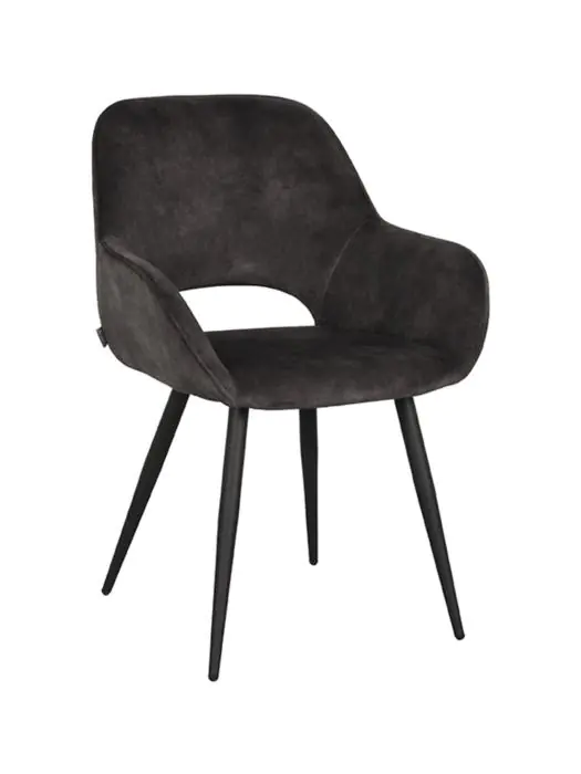 Stoel - Ferry - Velours - Antraciet - G-Line HW-129722 €119.95 Metaal stoelen
