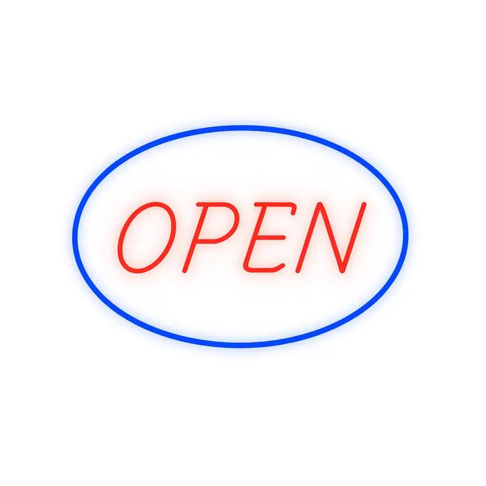 Neon verlichting tekst- Open - LED - Blauw/Rood - G-Line GL-157853 €89.00 Verlichting